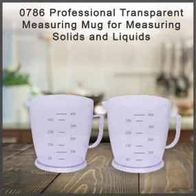 0786 Professional Transparent Measuring Mug for Measuring Solids and Liquids - Pack of 2