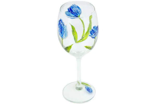 10 oz Wine Glass - Frosty Tulips