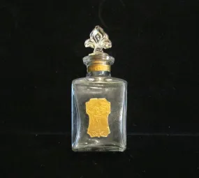 1900s Narcissus Perfume Bottle Fleur De Lis Hand Blown Glass Antique Rare