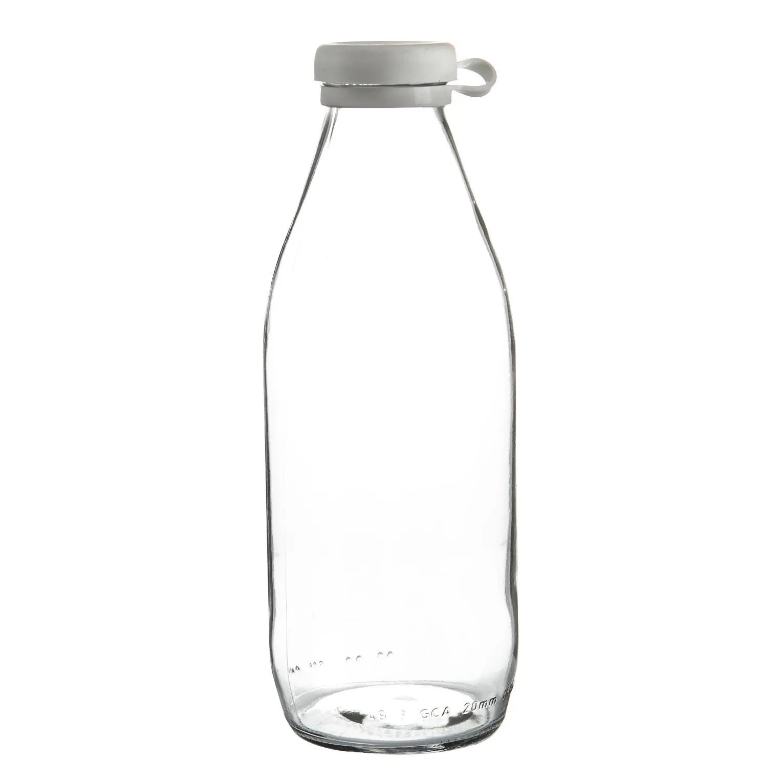 1L Glass Milk Bottle with Silicone Lid - By Argon Tableware