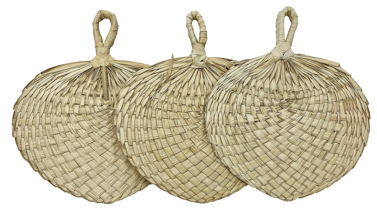 2100 pk3 Large Natural Raffia Fans