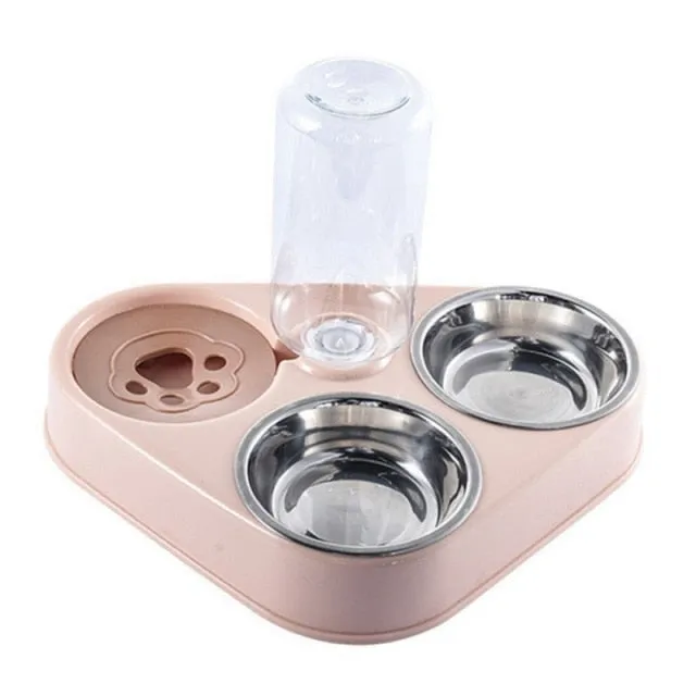 3 in 1 Pet Bowl Automatic Feeder Food Bowl Stainless steel bowls