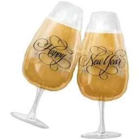 30" NEW YEAR TOASTING GLASSES SUPER SHAPE