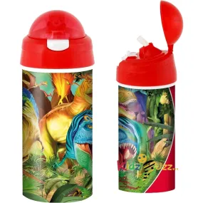 3D LiveLife Drinking Bottle - Dino Smiles,3D Lenticular Jurassic Water Bottle with Straw. 600ml Kids Drinks Bottle