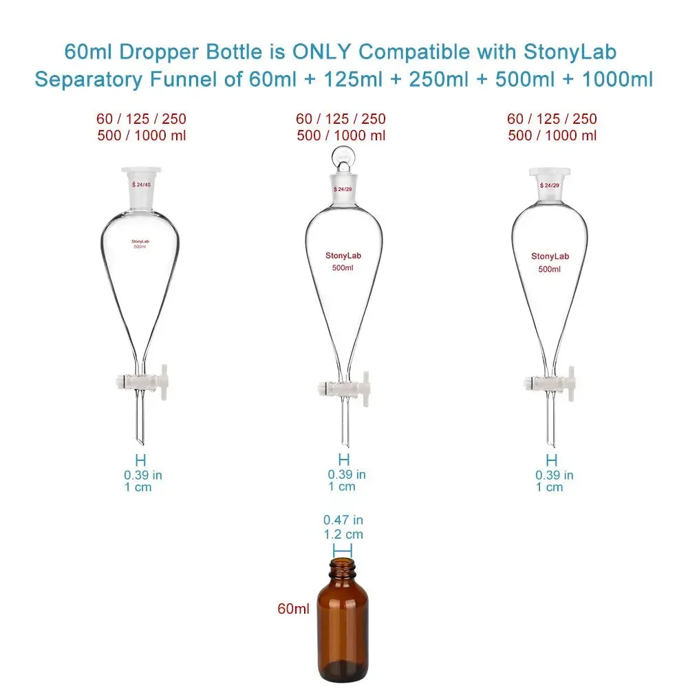 4 Pack 60ml Amber Dropper Bottle, Glass Dropper with Inner Plug and Label