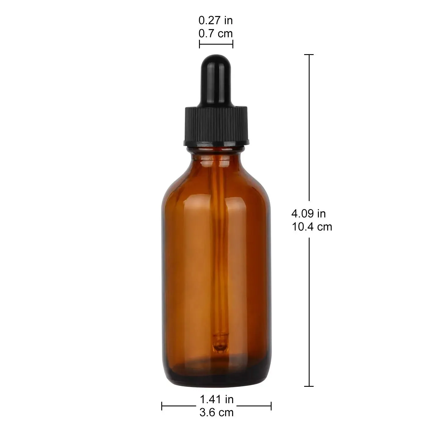 4 Pack 60ml Amber Dropper Bottle, Glass Dropper with Inner Plug and Label