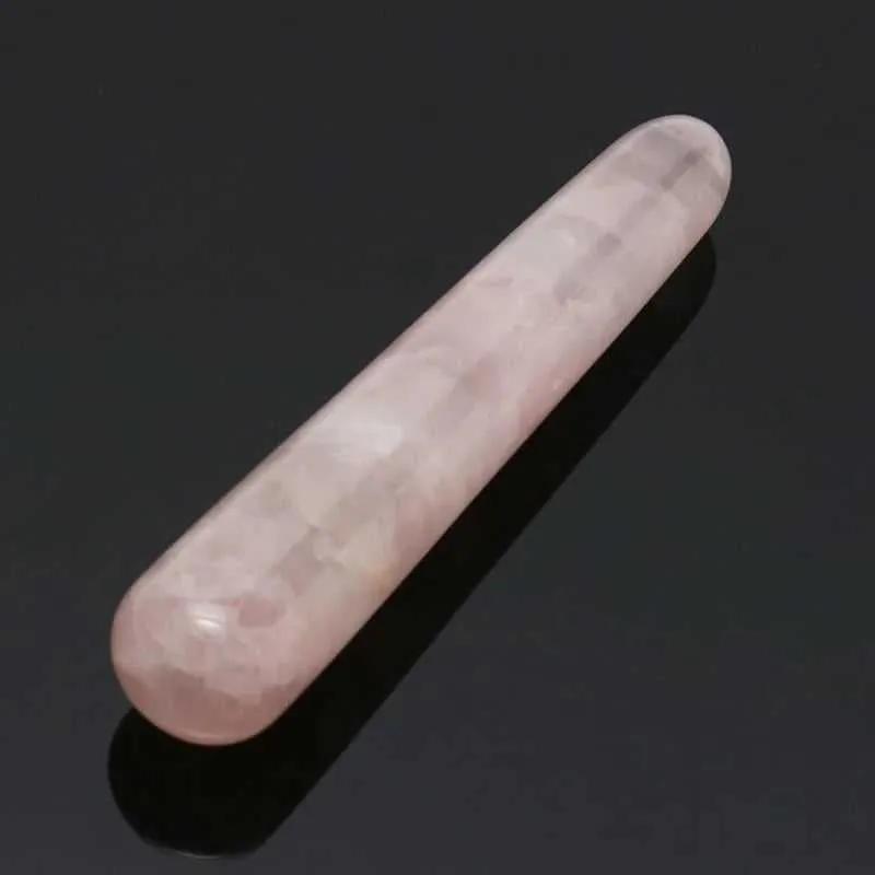 5 Natural Rose Quartz Yoni Wands - Polished Gemstone Massage Crystals