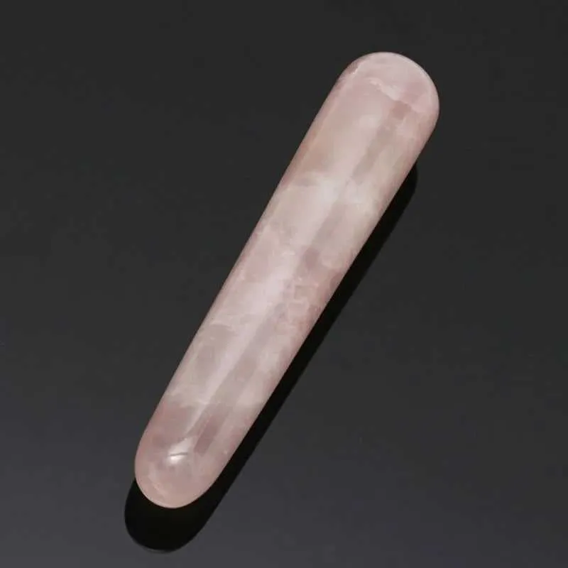 5 Natural Rose Quartz Yoni Wands - Polished Gemstone Massage Crystals