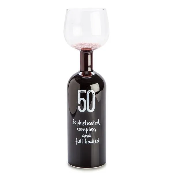 50th Birthday The Wine Bottle Glass