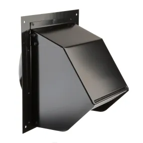 843BL Broan-NuTone® Steel Wall Cap for 6" Round Duct with Backdraft Damper and Bird Screen, Black