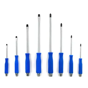 8PC Hammer Head Magnet Tip Screwdriver Set Phillips and Slotted Flat Head Set