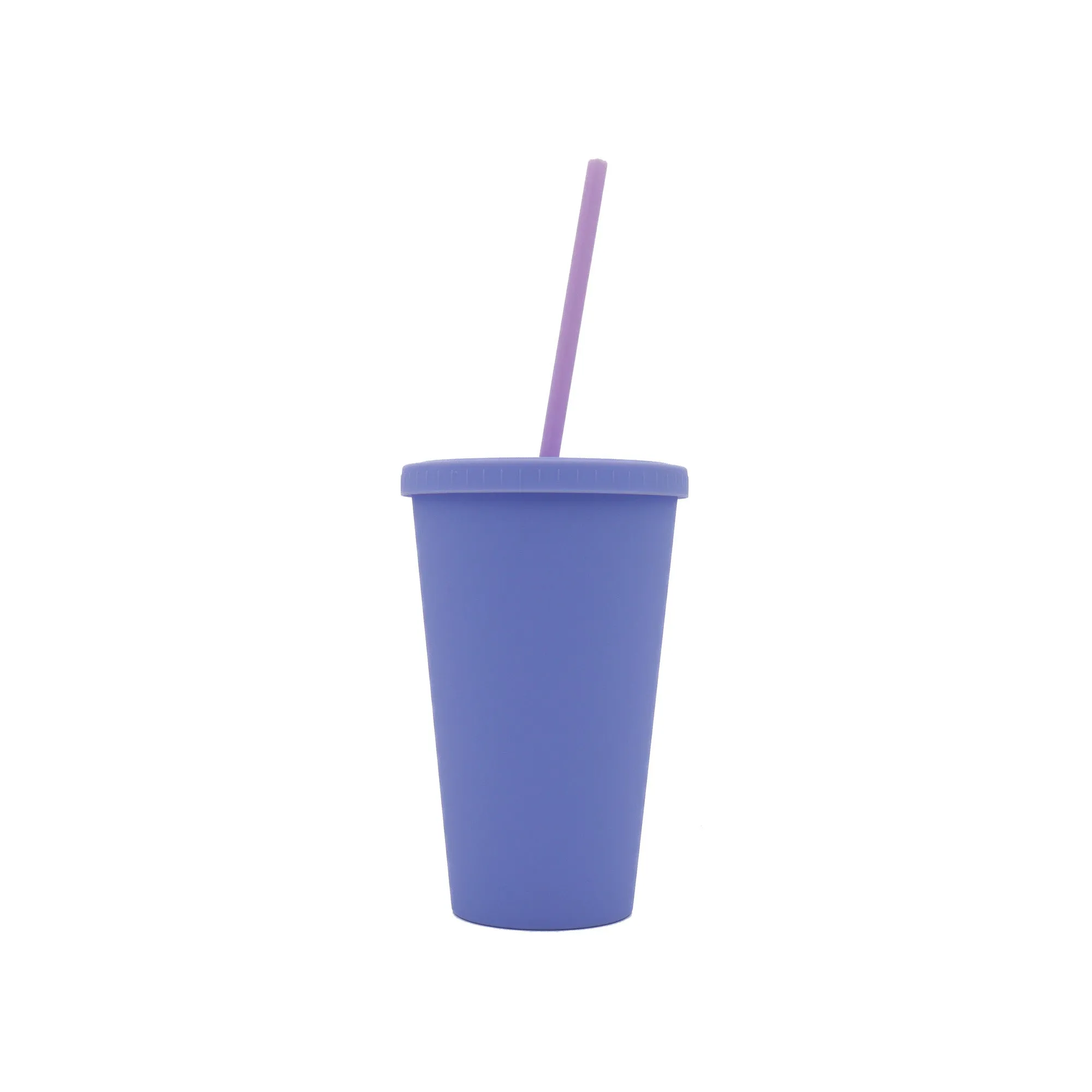 Acrylic Drinking Tumbler 450ml Pastel Colored Matte Finish Cup & Straw