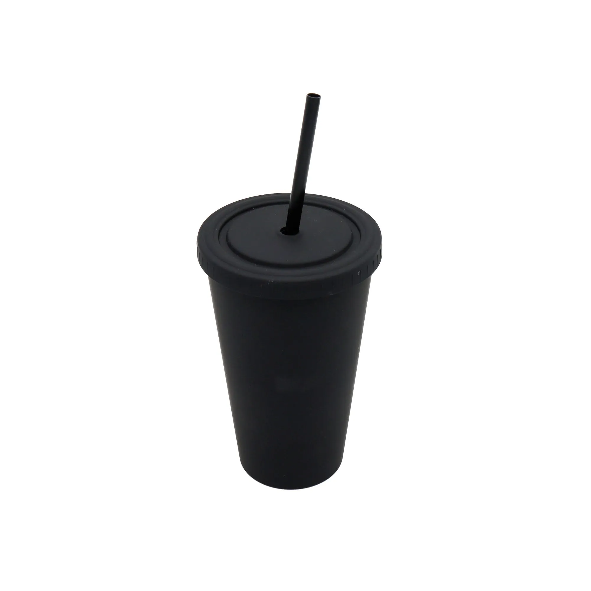 Acrylic Drinking Tumbler 450ml Pastel Colored Matte Finish Cup & Straw