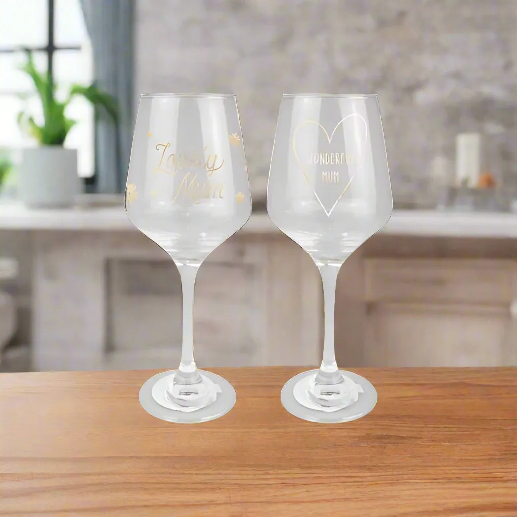 Amazing Mum Printed Wine Glass