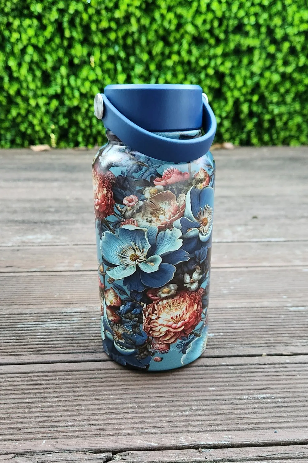 AS Water Bottle With Handle - Blue Bloom