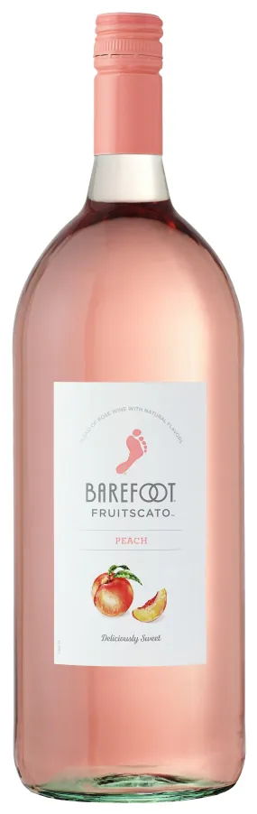 Barefoot Peach Fruitscato Wine, California, 1.5 Liter Glass Bottle