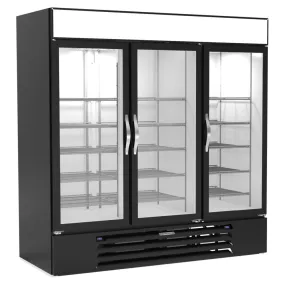 Beverage-Air MMRR72HC-1-C-BW-WINE MarketMax 75" Glass Door Dual Temperature Wine Refrigerator with White Interior Black