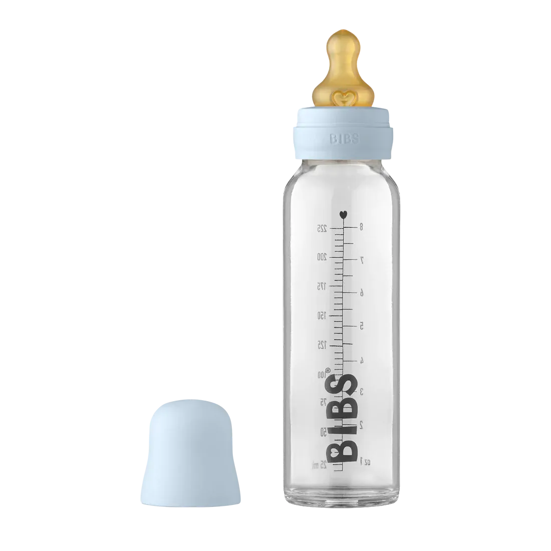 BIBS Baby Glass Bottle Complete Set 225ml | Baby Blue