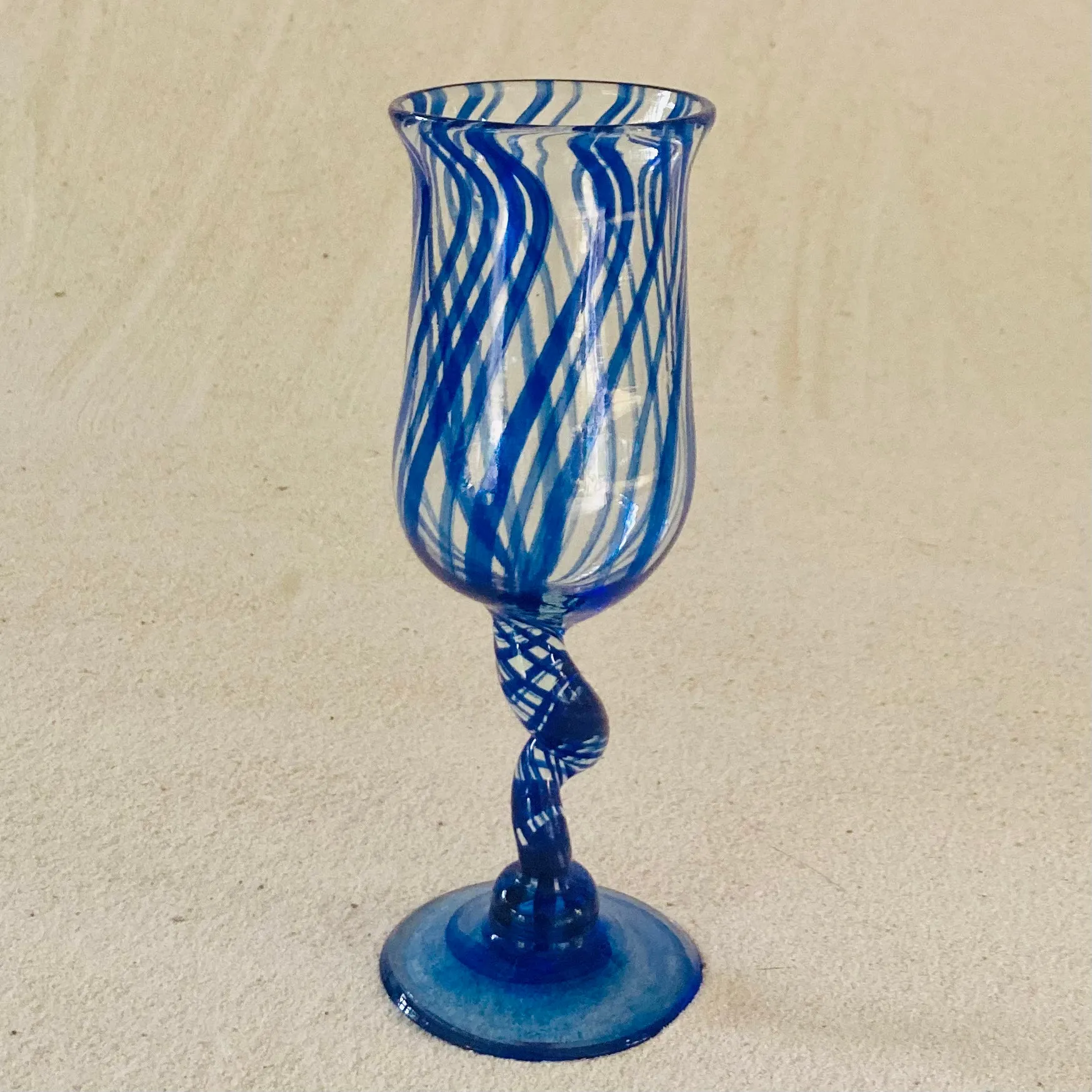 Blown glass - goblet (tall wine twist stem)