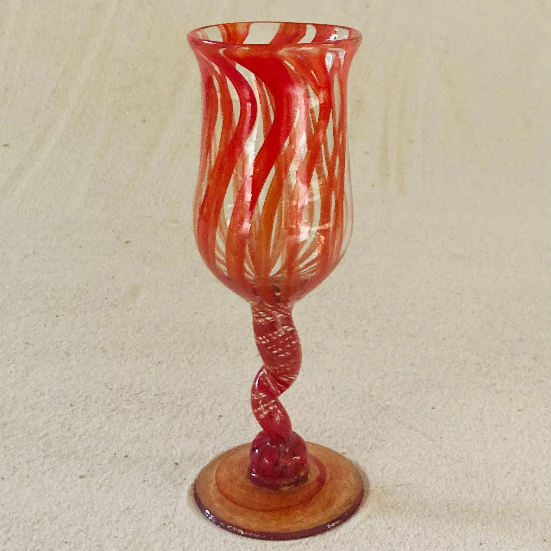 Blown glass - goblet (tall wine twist stem)