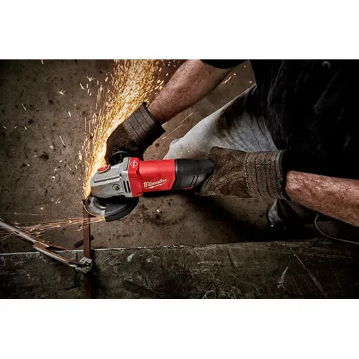 Braking Grinder - Milwaukee 4-1/2"/5" 11 Amp Small Angle Grinder, Paddle, No-Lock, 6143-31