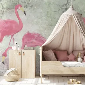 Brushed Flamingo Wall Mural