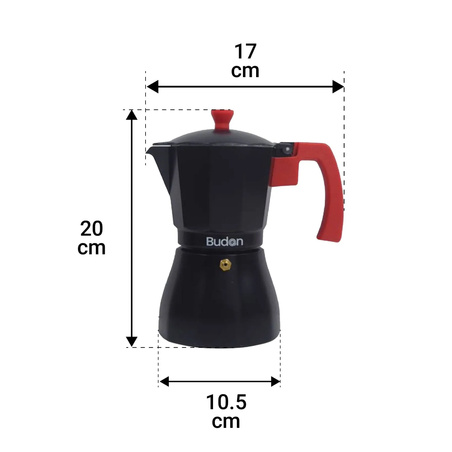 Budan Classic Stovetop Moka Pot Coffee Maker, Italian Style Percolator Coffee Maker, Durable and Premium Grade Aluminium Build, 240 ML