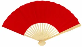 BULK PACK (50) 9" Red Silk Hand Fans for Weddings