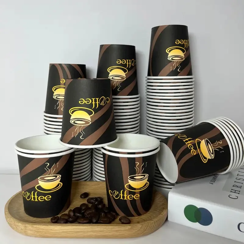 CAFE 50pcs 6 Oz Thickened Disposable Paper Cup