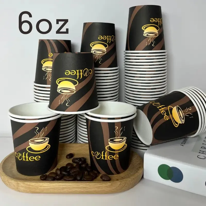 CAFE 50pcs 6 Oz Thickened Disposable Paper Cup