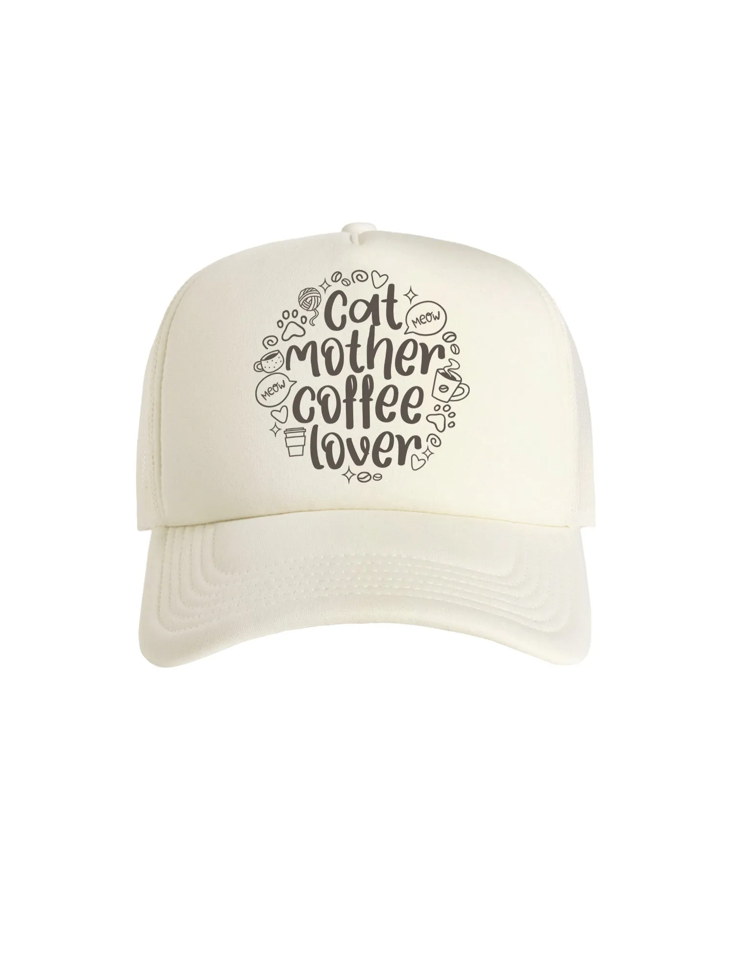 Cat Mother Coffee Lover Foam Trucker Cap