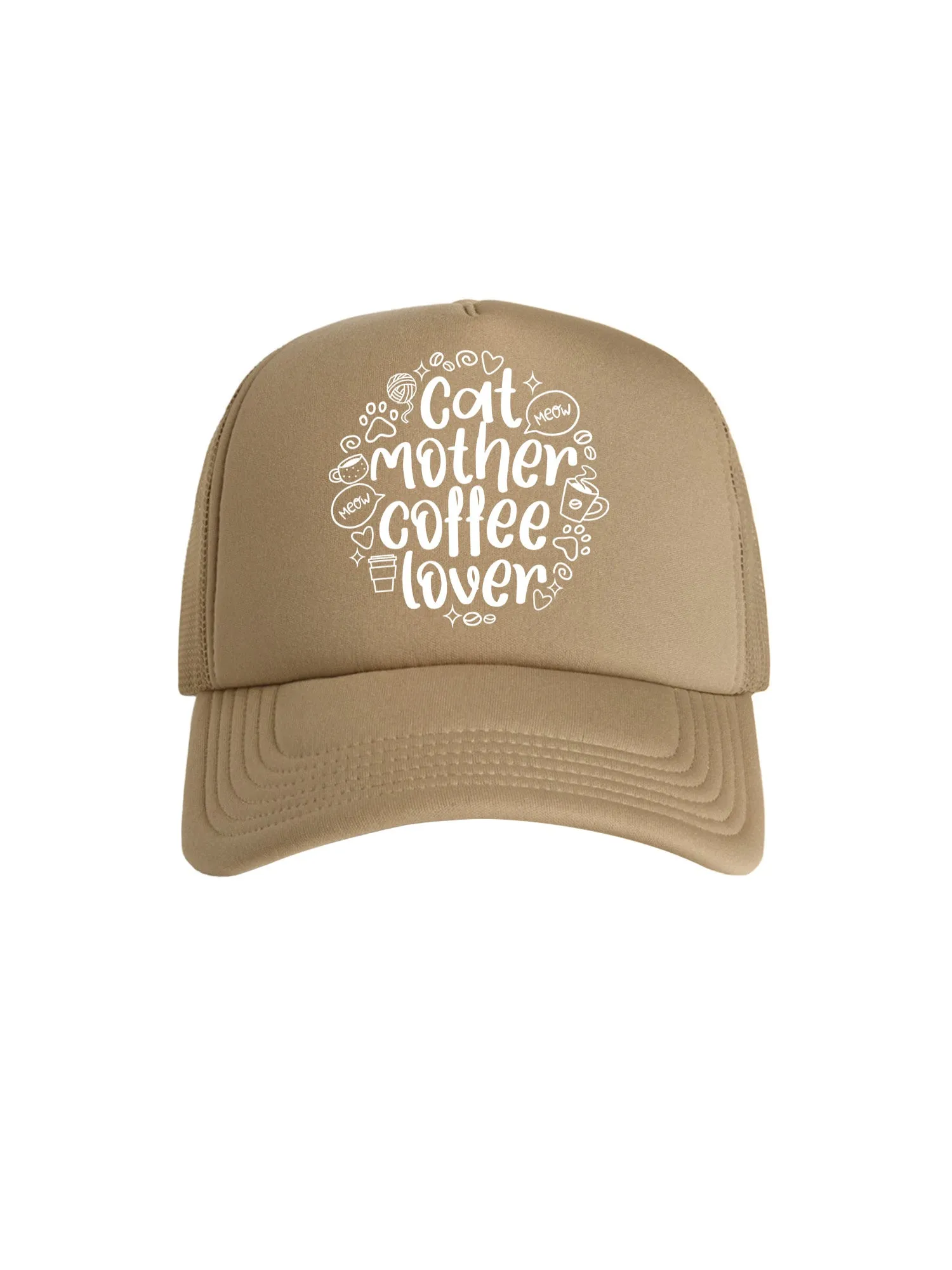 Cat Mother Coffee Lover Foam Trucker Cap