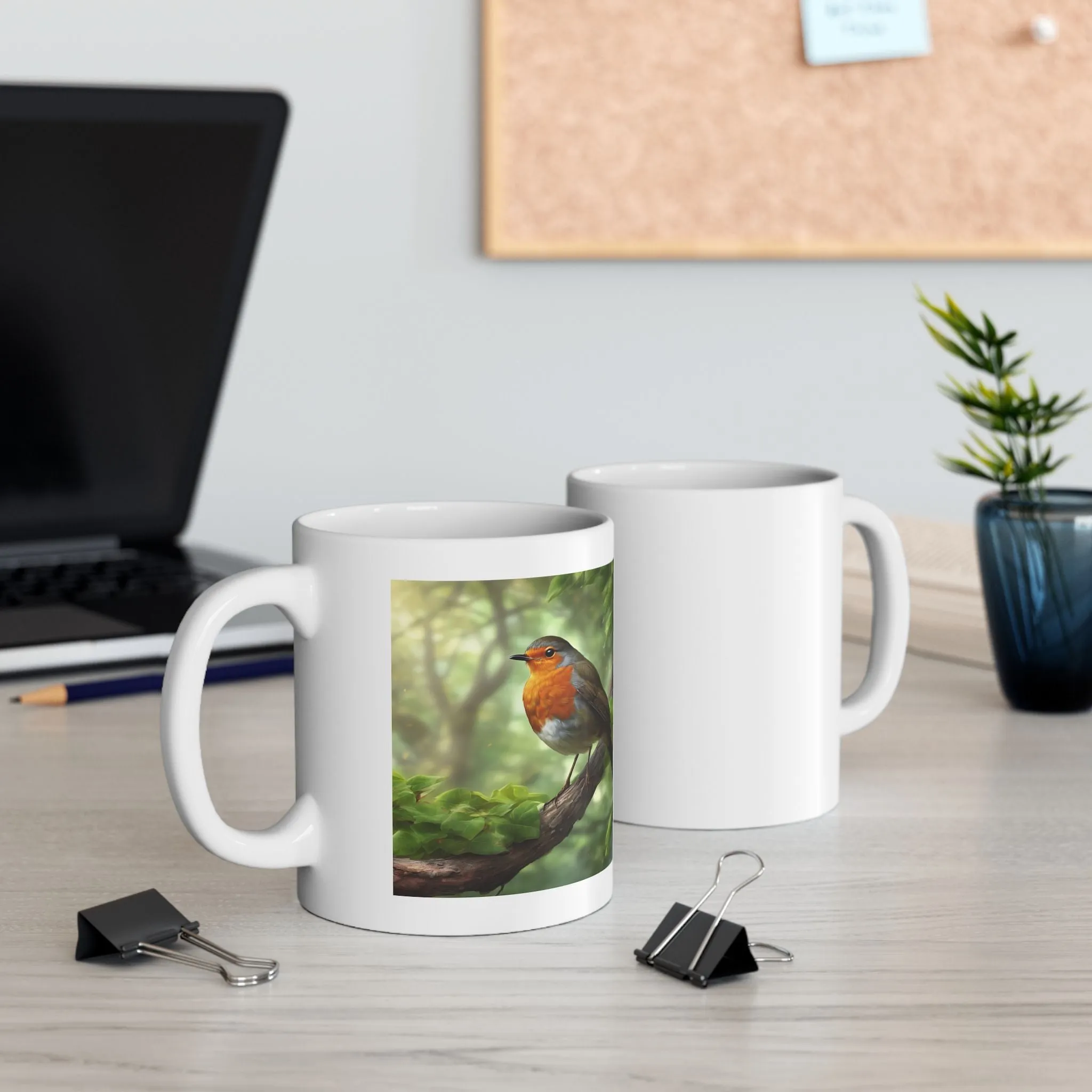 Ceramic Mug, (11oz, 15oz) Robin Mug