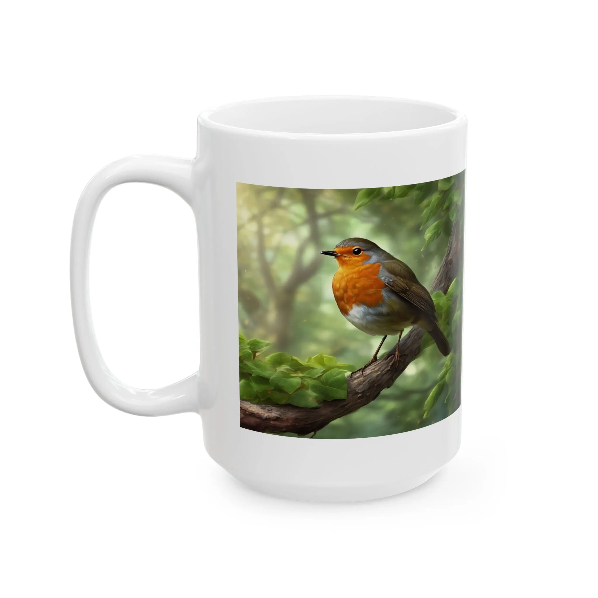 Ceramic Mug, (11oz, 15oz) Robin Mug