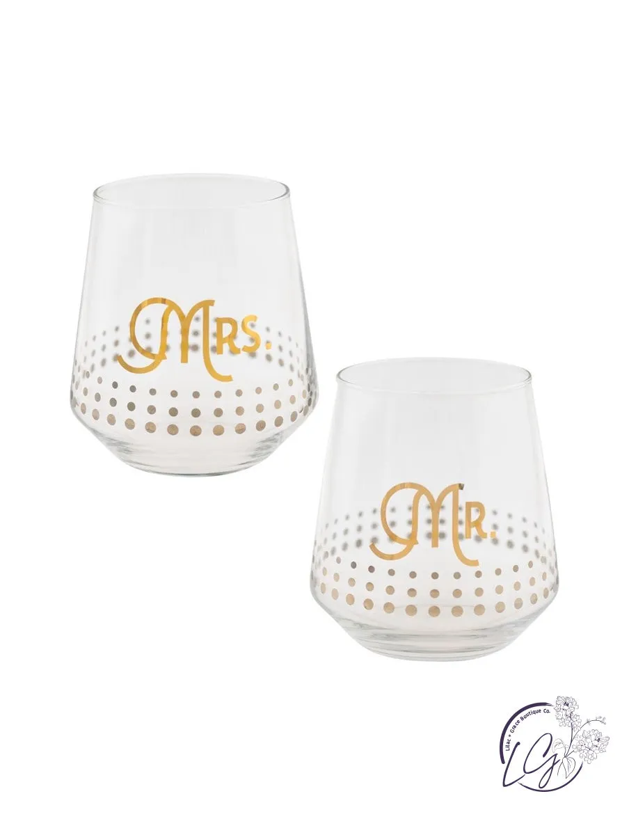 Chic Stemless Wine Glass Set