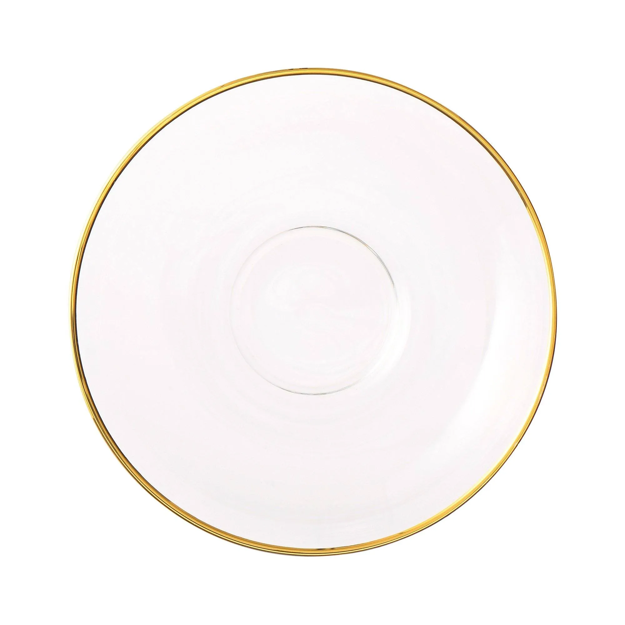 Clear Glass Cup & Saucer Gold