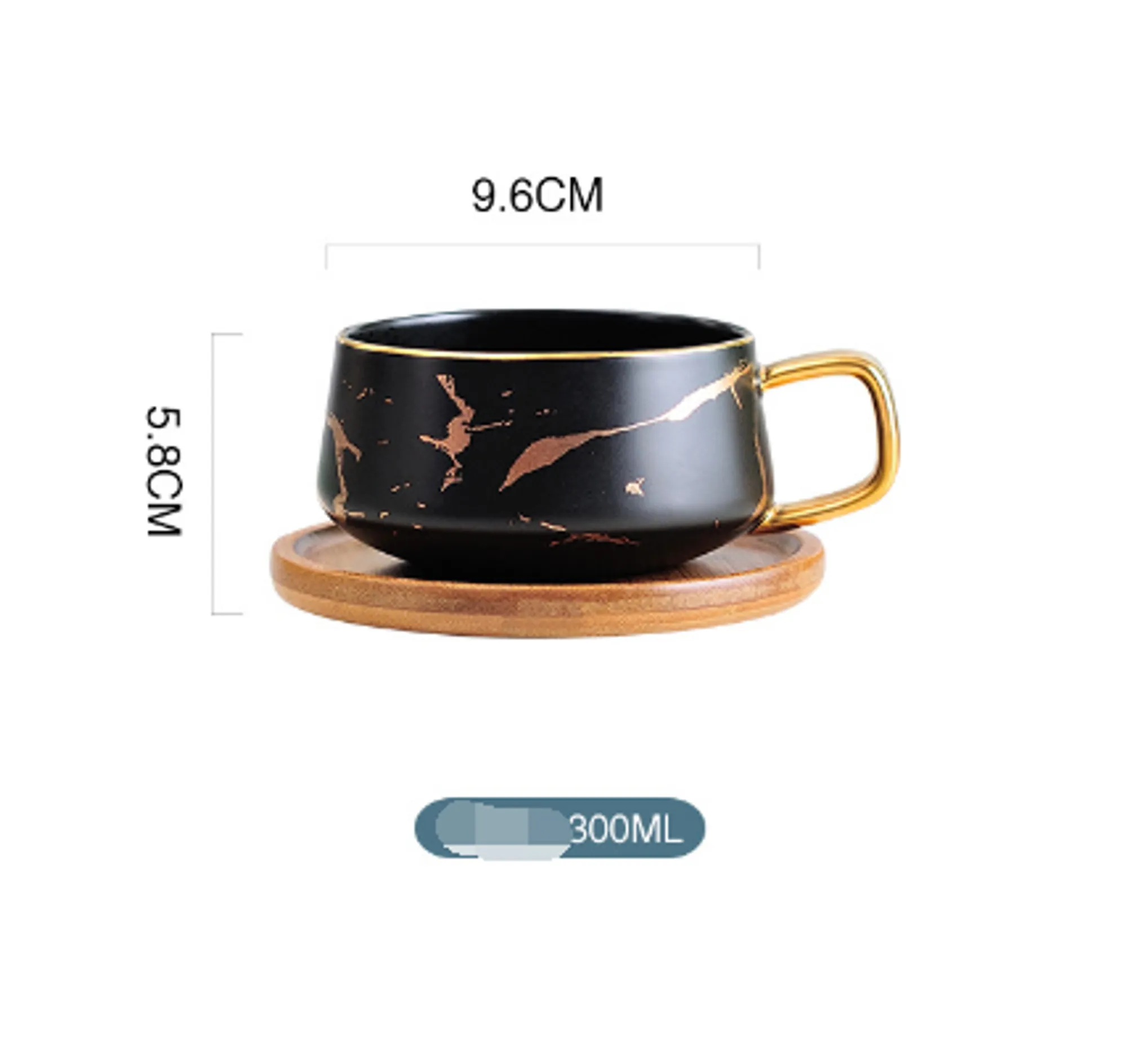 Coffee Mug Collection with Marble Gold Inlay