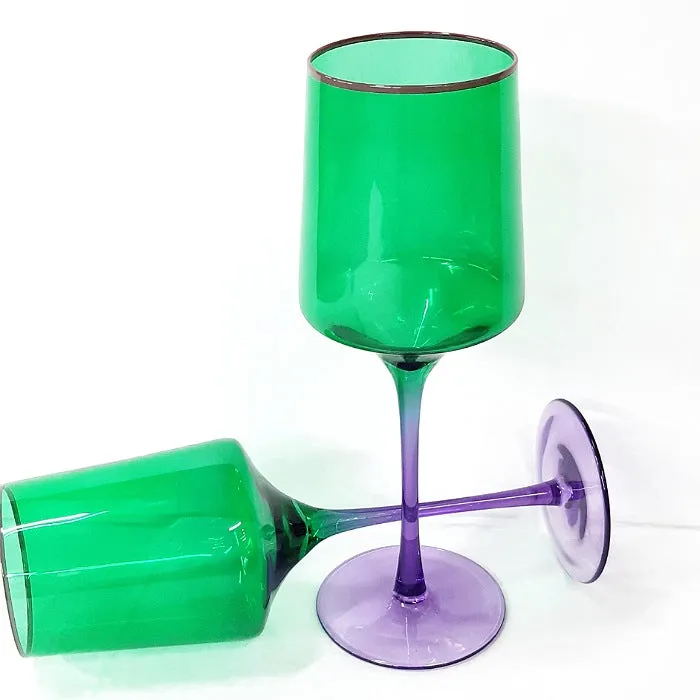 COLOURED WINE GLASS