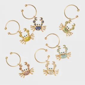 Crab Wine Charms, Rainbow