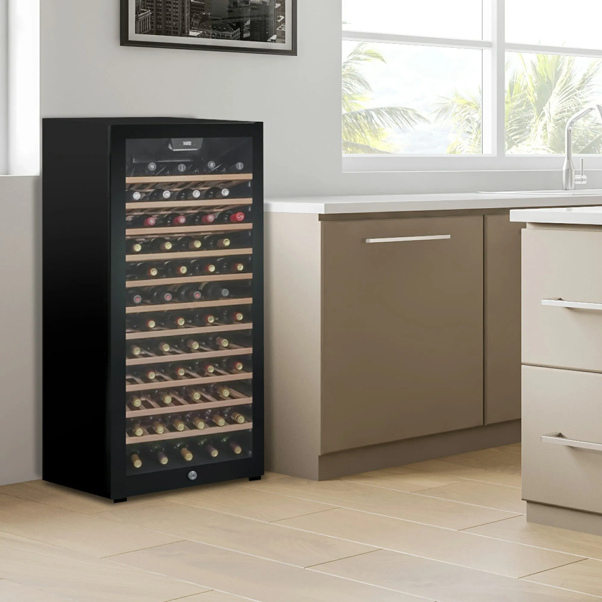 Danby - 21.6 Inch 94 Bottles cu. ft Wine Fridge Refrigerator in Black - DWC94L1B