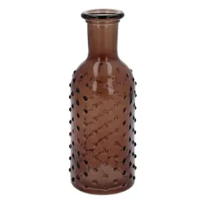 Dark Amber Dimple Glass Bottle Vase