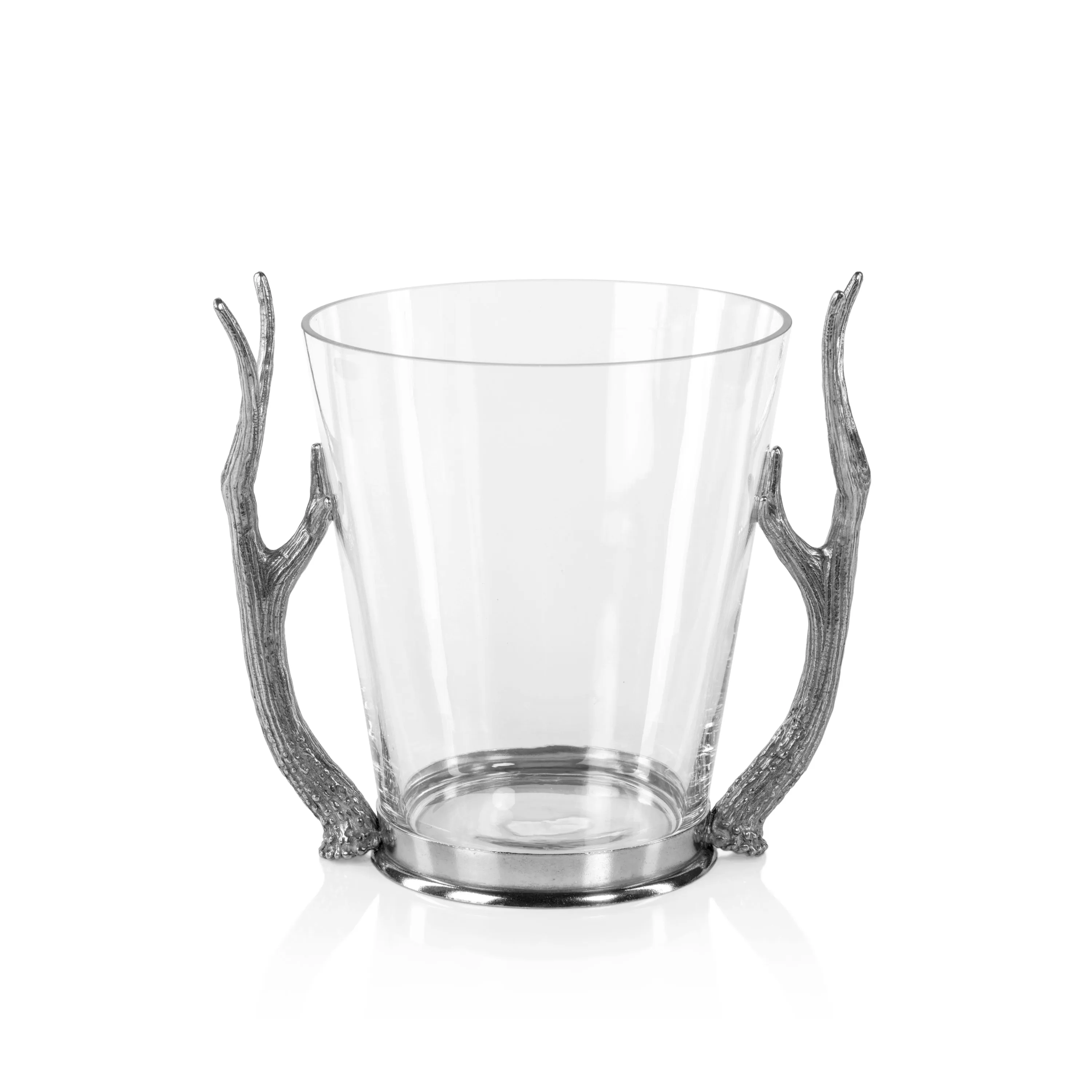 Davos Glass Wine & Champagne Bucket with Pewter Antler Handles