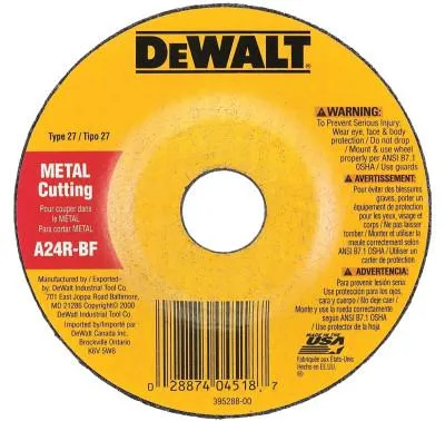 DeWalt® Type 27 Depressed Center Wheels, 4 in, 5/8 in Arbor, A24R Grit, 1/8 in Thick, DW4418