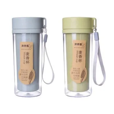 Eco-Friendly Wheat Straw Bottle with Strap