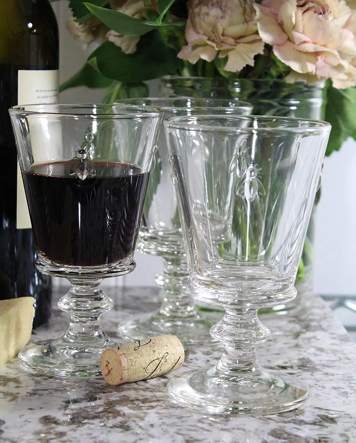 Fine French Glassware Embossed with the iconic Napoleon Bee Design