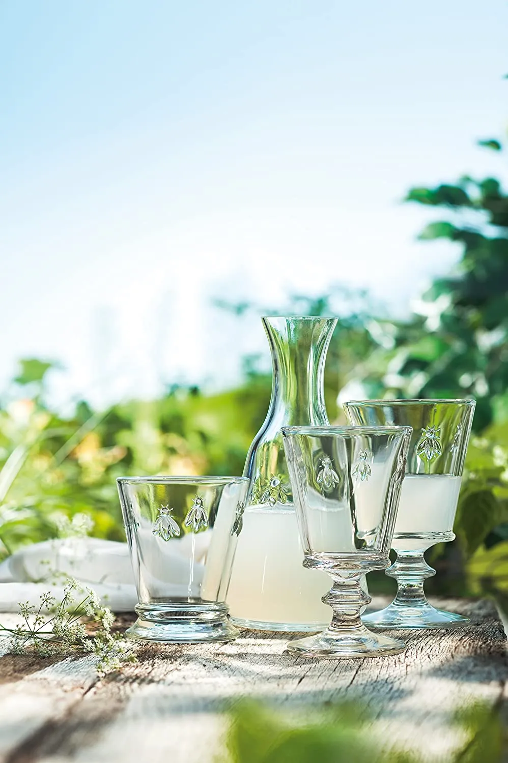 Fine French Glassware Embossed with the iconic Napoleon Bee Design