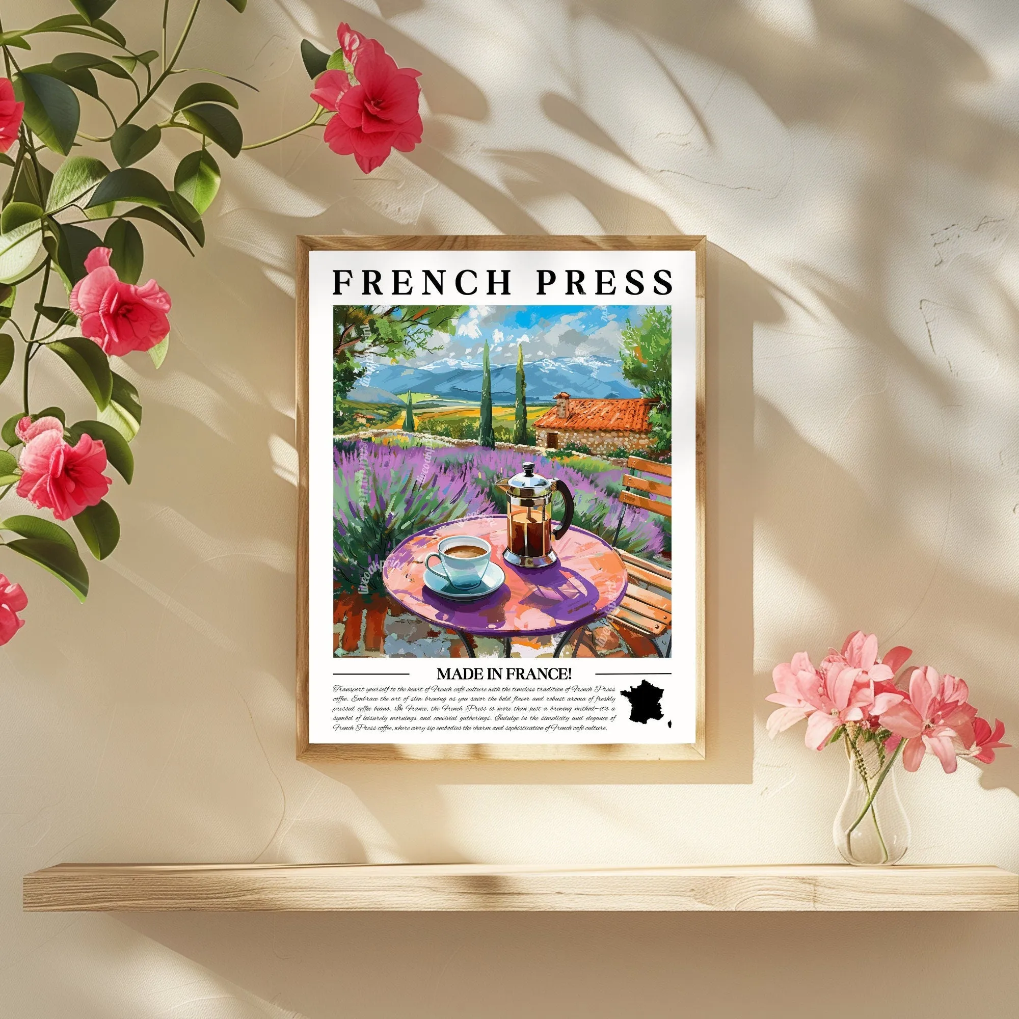 France - French Press Coffee | Coffee Around The World Series | French Print - European Prints - French Coffee Print - French Cafe Print