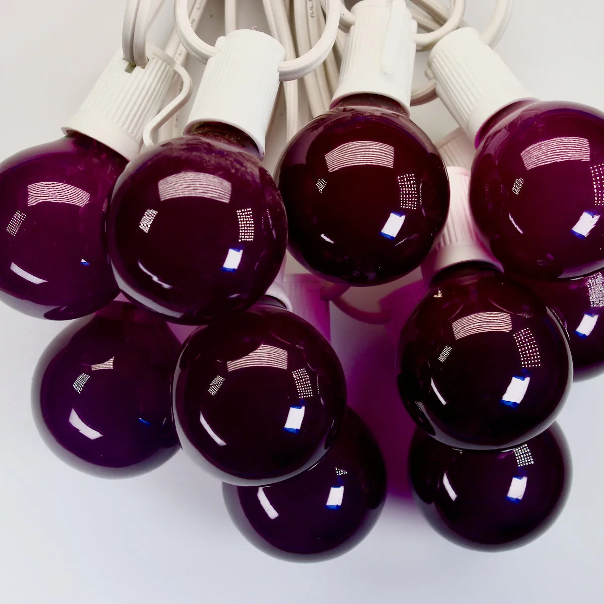 G50 Purple Satin Glass  Bulbs E17 Bases (25 Pack)