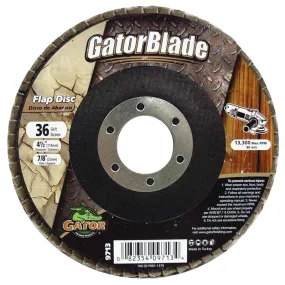 GatorBlade 9713 Flap Disc, 4-1/2 in Dia, 7/8 in Arbor, 36 Grit, Zirconium Oxide Abrasive :EA: QUANTITY: 1