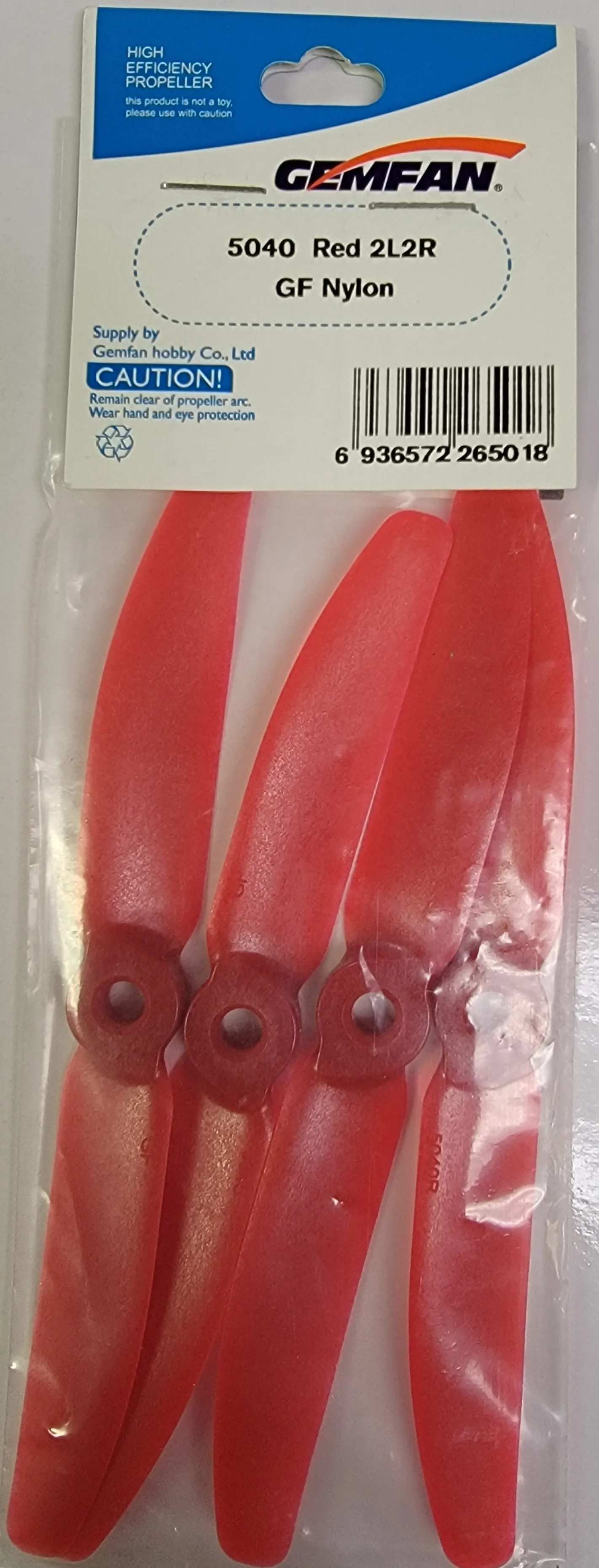 Gemfan Glass Filled Nylon 2 Bladed Propellers Red 5040